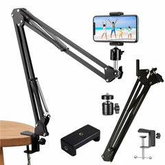 Flexible Arm For Phone Stand Table Folded Anchor Online Desktop Laptop Video Live Overhead Shot Photography
