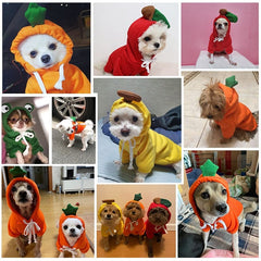 Warm Dog Winter Clothes Cute Fruit Dog Coat Hoodies Fleece Pet Dogs Costume Jacket for French Bulldog Chihuahua Ropa Para Perro