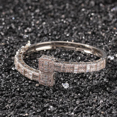 THE BLING KING CZ Custom Opened Square Zircon Bracelet Iced Out CZ Bracelet Gold silver color For Men Luxury