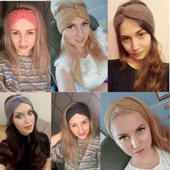 Women Headband Solid Color Elastic Hair Bands Twisted Knitted Turban Headwrap Winter Girls Hairband Fashion Hair Accessories