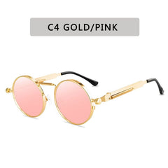 Vintage Punk Style Sunglasses Men Retro Round Metal Frame Women Sun Glasses Fashion Eyewear Gafas sol mujer UV400