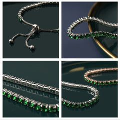 Luxury 4mm Cubic Zirconia Tennis Bracelets Iced Out Chain Crystal Wedding Bracelet For Women Men Gold Color Bracelet