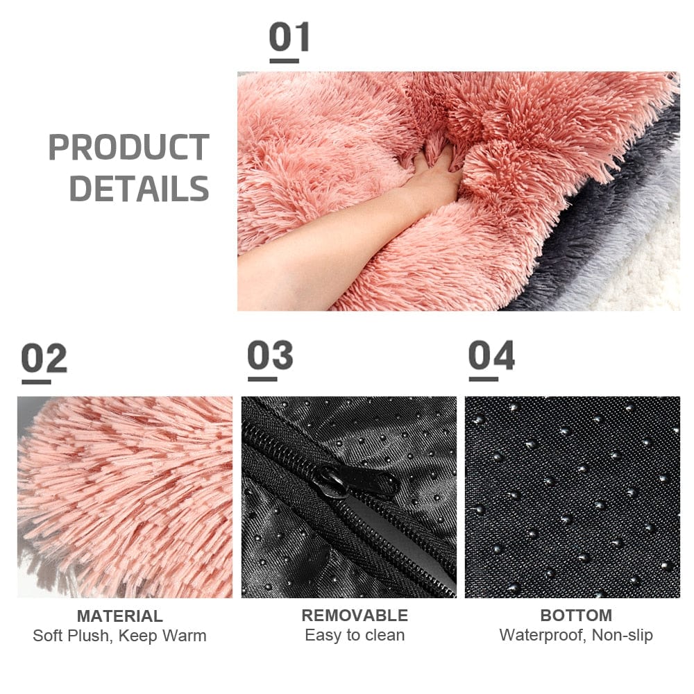 Long Plush Dog Bed Pet Cushion Blanket Soft Fleece Cat Cushion Puppy Chihuahua Sofa Mat Pad For Small Large Dogs - Wowza