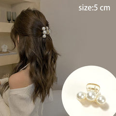 Korean Acrylic Hair Claws Pearl Claw Clips For Woman Large Size Barrette Crab For Girl Shark Clip Fashion Hair Accessories