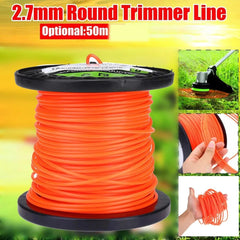 2.7mm Round Trimmer Line 50 meters Nylon Spiral Brush Cutter Rope Summer Grass Trimmer & Lawn Mower Head Garden Power Tool Accessories