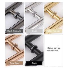 JACHOR Oval Shape Glass Door Handles Stainless Steel Barn Doors Pull Handle Set Shower Door Hardware Fittings