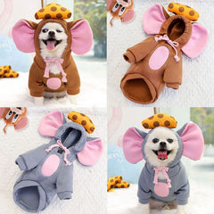 Warm Dog Winter Clothes Cute Fruit Dog Coat Hoodies Fleece Pet Dogs Costume Jacket for French Bulldog Chihuahua Ropa Para Perro