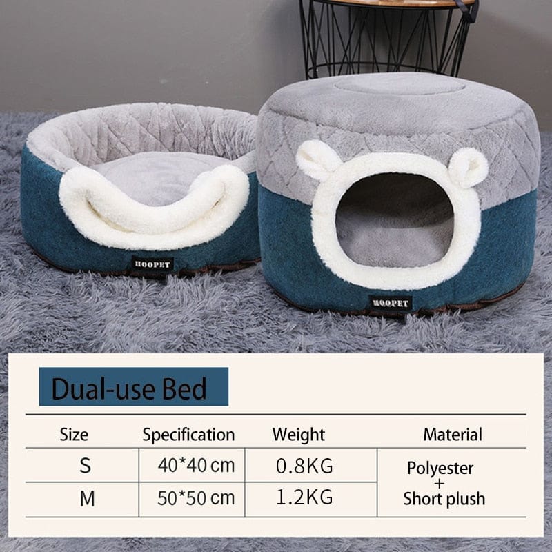 HOOPET Cat Bed House Soft Plush Kennel Puppy Cushion Small Dogs Cats Nest Winter Warm Sleeping Pet Dog Bed Pet Mat Supplies - Wowza