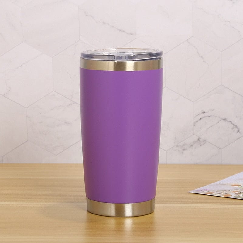 20oz Thermal Beer Mug Cups Stainless Steel Coffee Thermos Water Bottle Vacuum Insulated Leakproof With Lids Tumbler - Wowza