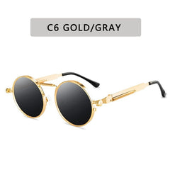 Vintage Punk Style Sunglasses Men Retro Round Metal Frame Women Sun Glasses Fashion Eyewear Gafas sol mujer UV400