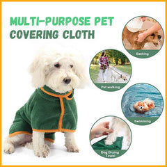 Dog Bathrobe Towel Bath Robe Pet Bathrobe Drying Coat Absorbent Towel For Large Medium Small Dog Super Fast Dry Soft Adjustable - Wowza