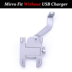 Aluminium Motorcycle Bike Phone Holder Stand With USB Charger Moto Bicycle Handlebar Mirro Mobil Bracket Support Mount