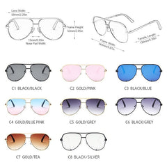 FUQIAN New Classic Metal Aviation Sunglasses Women Fashion Alloy Pilot Sun Glasses Men Gradient Lens Driving Shades Ladies UV400