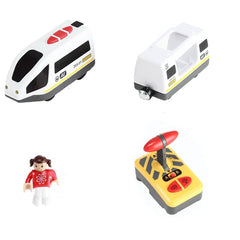 RC Electric Train Set With Carriage Sound and Light Express Truck FIT Wooden Track Children Electric Toy Kids Toys
