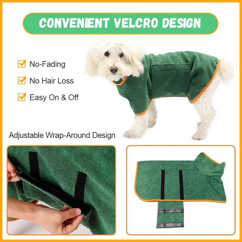 Dog Bathrobe Towel Bath Robe Pet Bathrobe Drying Coat Absorbent Towel For Large Medium Small Dog Super Fast Dry Soft Adjustable - Wowza