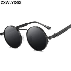 Vintage Punk Style Sunglasses Men Retro Round Metal Frame Women Sun Glasses Fashion Eyewear Gafas sol mujer UV400
