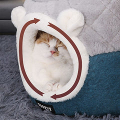 HOOPET Cat Bed House Soft Plush Kennel Puppy Cushion Small Dogs Cats Nest Winter Warm Sleeping Pet Dog Bed Pet Mat Supplies - Wowza