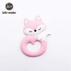 Tiny Rod BPA Free Food Grade Silicone Teethers Cartoon Animals Shape Pacifier Clips DIY Accessories Baby Teething 1pc Let's Make