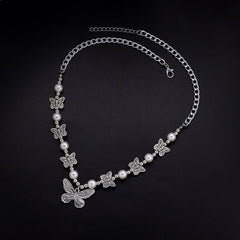 Gothic Butterfly Pendant Necklace for Women Choker Aesthetic Grunge Chain accessories IGIRL Indie Collar Jewelry Friends Gift