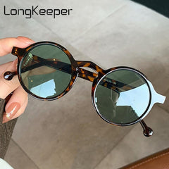 Retro Round Sunglasses Women Brand Designer Classic Vintage Small Frame Sun Glasses Ladies Black Driving Eyewear Korean Style