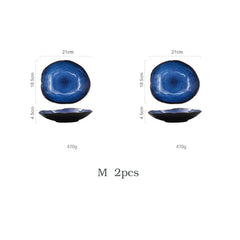 KINGLANG 1/2/4 Pcs Nordic Ceramic Food Dish Plate Household Pottery Irregular Dish Salad Platter Dish Dinnerware - Wowza