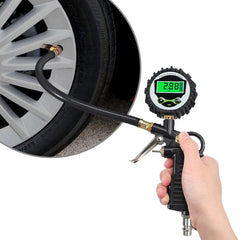Car Tyre Pressure Gauge Air Inflator EU Adapter Vehicle Tester LCD Digital Test Inflation Monitoring Manometer Motorcycle Bike