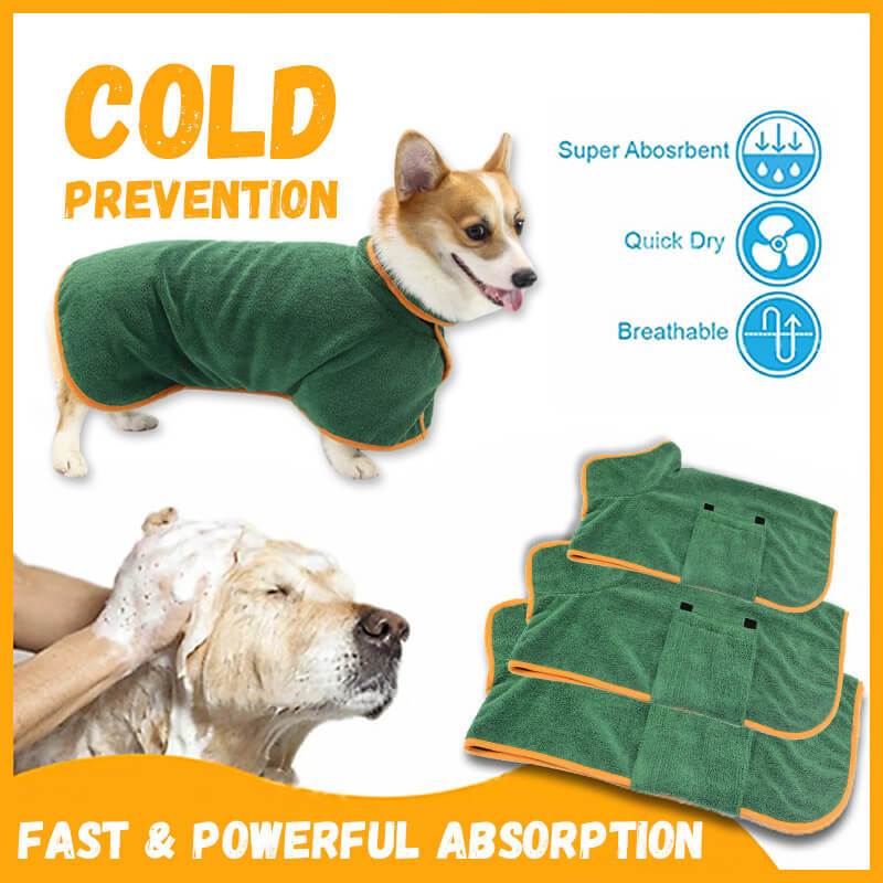 Dog Bathrobe Towel Bath Robe Pet Bathrobe Drying Coat Absorbent Towel For Large Medium Small Dog Super Fast Dry Soft Adjustable - Wowza