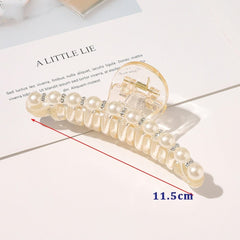 Korean Acrylic Hair Claws Pearl Claw Clips For Woman Large Size Barrette Crab For Girl Shark Clip Fashion Hair Accessories