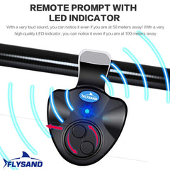 Fish Bite Alarm Electronic Buzzer on Fishing Rod with Loud Siren Daytime Night Indicator With Battery