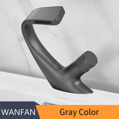 Basin Faucets Matte Black Modern Bathroom Mixer Tap Brass Washbasin Faucet Single Handle Single Hole Elegant Crane 855818