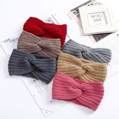 Women Headband Solid Color Elastic Hair Bands Twisted Knitted Turban Headwrap Winter Girls Hairband Fashion Hair Accessories