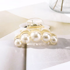 Korean Acrylic Hair Claws Pearl Claw Clips For Woman Large Size Barrette Crab For Girl Shark Clip Fashion Hair Accessories