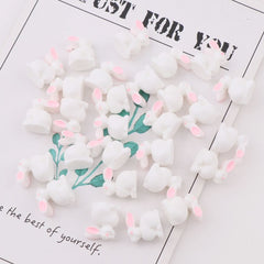 Mini 50pc AnimalResin Duck Rabbit Cows Flat Back DIY Miniature Artificial Hand Painted Resin Cabochon Craft Play Doll House Toy