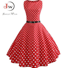 Summer Womens Dresses Casual Floral Retro Vintage 50s 60s Robe Rockabilly Swing Pinup Vestidos Valentines Day Party Dress