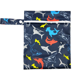 Travel PUL Wet Bags Baby Waterproof Cloth Diaper Bag Single Zipper Print Reusable Baby Nappy Wet Dry Bags Wetbags 25x20cm