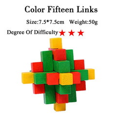 IQ Brain Teaser Kong Ming Lock Lu Ban Lock 3D Wooden Interlocking Burr Puzzles Game Toy For Adults Kids