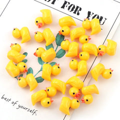 Mini 50pc AnimalResin Duck Rabbit Cows Flat Back DIY Miniature Artificial Hand Painted Resin Cabochon Craft Play Doll House Toy