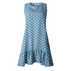 Summer Dress 2021 Women Ruffle Spring Street Sexy Casual Slim Thin Beach Party O Neck Mini Polka Dot Dress Vestidos De Fiesta