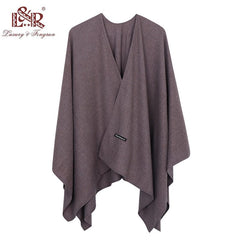 2022 New Fashion Cashmere Winter Women Poncho Scarves Women Solid Shawl Cape Foulard Femme Pashmina Female Bufanda Mujer Sjaal