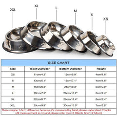 6 Size Stainless Steel Dog Bowl For Dish Water Dog Food Bowl Pet Puppy Cat Bowl Feeder Feeding Dog Water Bowl For Dogs Cats
