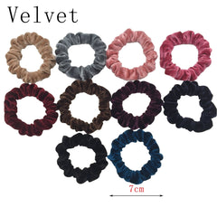 Scrunchies Set Hair Accessories Velvet Chiffon ties band Sequins organza Ponytail Holder Headwear No Crease Leopard Solid 10pcs