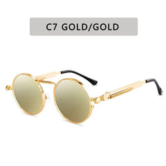 Vintage Punk Style Sunglasses Men Retro Round Metal Frame Women Sun Glasses Fashion Eyewear Gafas sol mujer UV400
