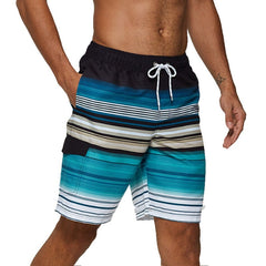 Men's Shorts Casual Cotton Workout Short Pants Drawstring Beach Shorts With Pockets Swim Trunks Stripe Plus size Beach Shorts