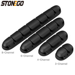 USB Cable Organizer Wire Winder Silicone Tie Fixer Wire Management organizador Cord Clip Office Desktop Phone Cables holder