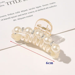 Korean Acrylic Hair Claws Pearl Claw Clips For Woman Large Size Barrette Crab For Girl Shark Clip Fashion Hair Accessories