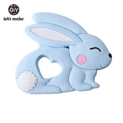 Tiny Rod BPA Free Food Grade Silicone Teethers Cartoon Animals Shape Pacifier Clips DIY Accessories Baby Teething 1pc Let's Make