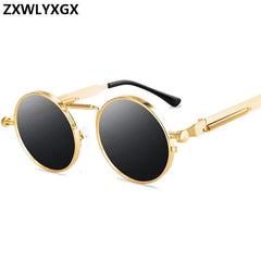 Vintage Punk Style Sunglasses Men Retro Round Metal Frame Women Sun Glasses Fashion Eyewear Gafas sol mujer UV400