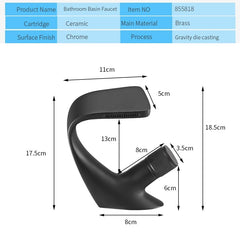 Basin Faucets Matte Black Modern Bathroom Mixer Tap Brass Washbasin Faucet Single Handle Single Hole Elegant Crane 855818