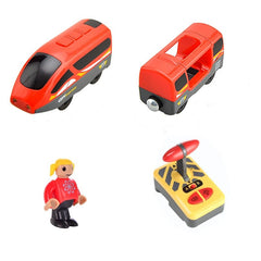 RC Electric Train Set With Carriage Sound and Light Express Truck FIT Wooden Track Children Electric Toy Kids Toys