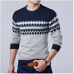 2023 New Autumn Fashion Brand Casual Sweater O-Neck Slim Fit Knitting Mens Striped Sweaters & Pullovers Men Pullover Men XXL